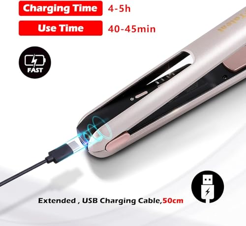 Plancha de Pelo Inalámbrica Mini con Placas de Cerámica y Control Digital miniatura 3