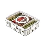 4/8 Fächer, Unterteiltes Serviertablett Mit Deckel, Gemüsetablett, Tragbare Snackbox, Lebensmittelbehälter For Kekse, Süßigkeiten, Früchte, Lebensmittelbox(31 * 24 * 7cm)