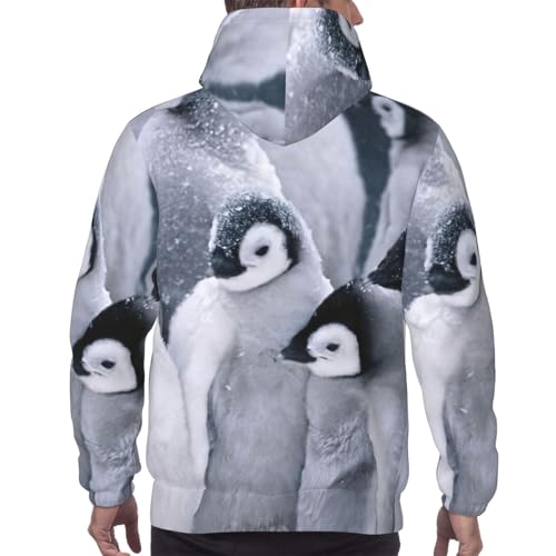 Pull à manches longues homme avec imprimé pingouin et sweat à capuche