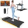 Hifast Walking Pad Treadmill, 2 in 1 Small Under Desk Treadmills for Home Office Apartment, 300lbs Capacity Portable Walking Pad with 5% Incline, 2.5HP Quiet Running Pad with LED Display Remote