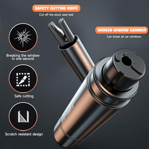 YZIMNRE 2 Pcs Safe Hammer for Car Windows, 2-in-1 Car Escape Safety Hammer, Emergency Window Breaker & Seatbelt Cutter, Compact & Reliable Auto Escape Tool - Image 6