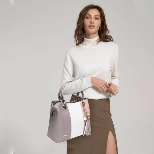 Image of Pomelo Best Purses and Handbags for Women with Multiple Pockets, Leather Top Handle Satchel Fashion Tote Shoulder Bags Ladies