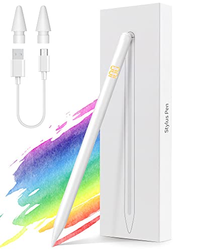 Electronic pens for Apple iPad with Palm Rejection& LED Power Display, Active Pencil Compatible with (2023-2018) Apple iPad Pro (11/12.9 Inch),iPad Air 3/4/5,iPad10/9/8/7/6, iPad Mini 5/6