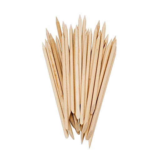 BestOfferBuy 50PCS Two Way Wooden Sticks Cuticle Pusher Remover Nail Art Manicure