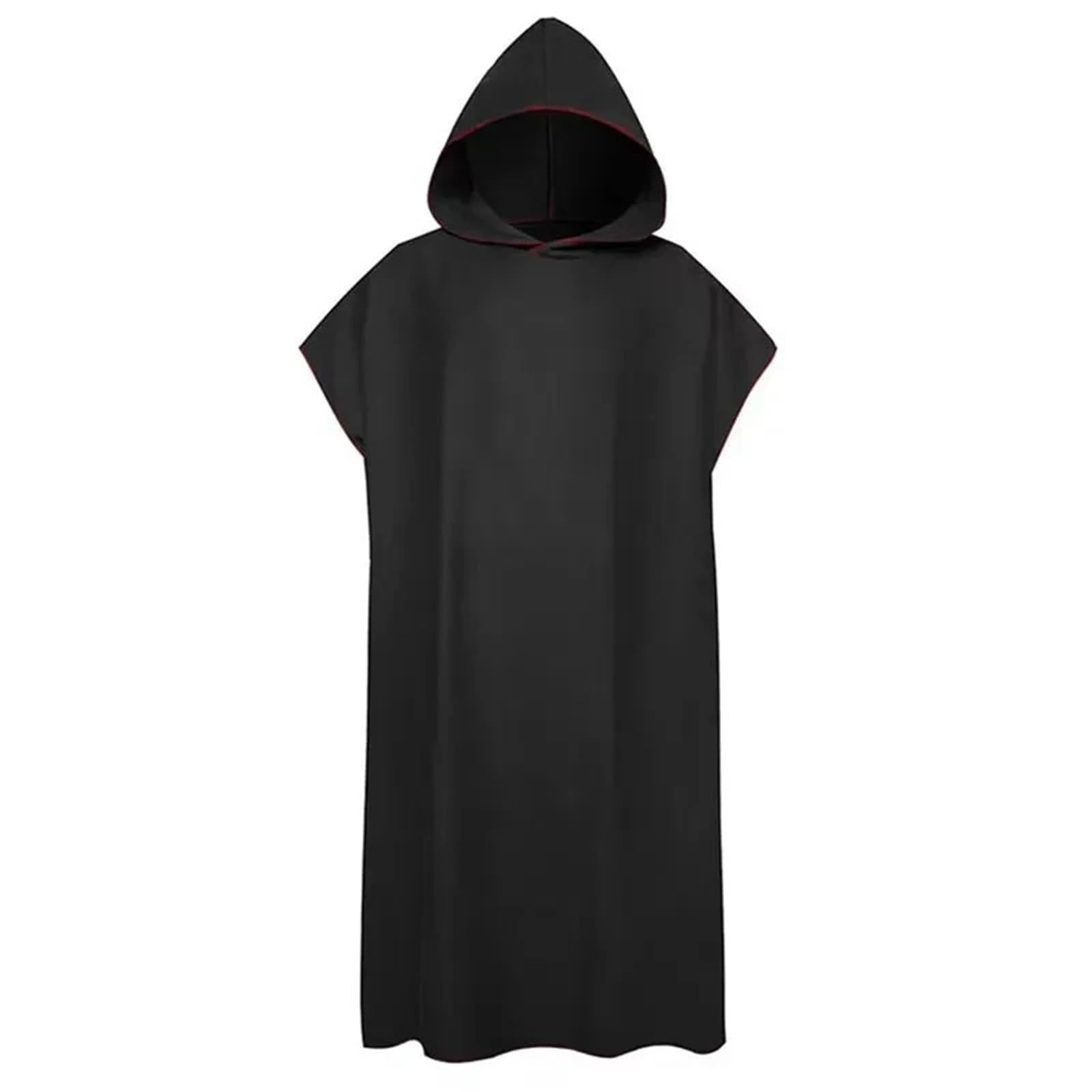 Poncho da surf, asciugamano for cambio, accappatoio con cappuccio, telo spiaggia, bagno, muta for adulti Poncho da Spiaggia(Black)