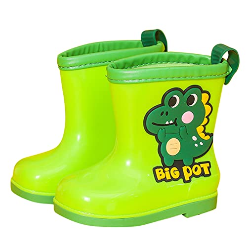 sfdgfhyf Rain Boots with Easy-on Handles Rainboots Boots Dinosaur Child Boys Baby Girls Shoes Infants Rain (Green, 8.5 Toddler)2