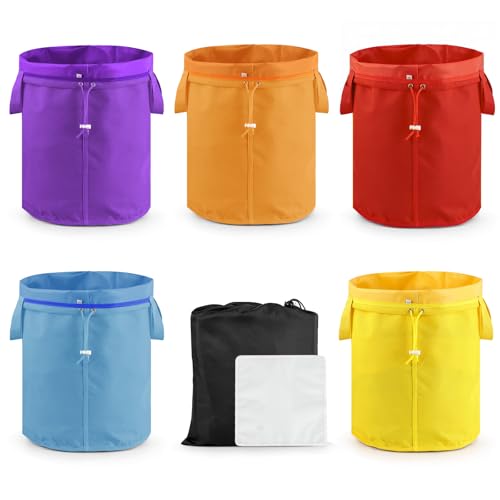 Koalafast 5 Gallon Filter Bag 5 Pack Mesh Filter Bags with Handle 25-220 Micron Bags for Hydroponics Brewing Gardening Reusable Straining Bag with Filter Screen and Storage Pouch