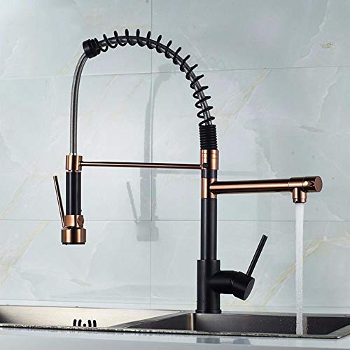 Robinet de cuisine multifonction rotatif avec douchette eau chaude froide - 3