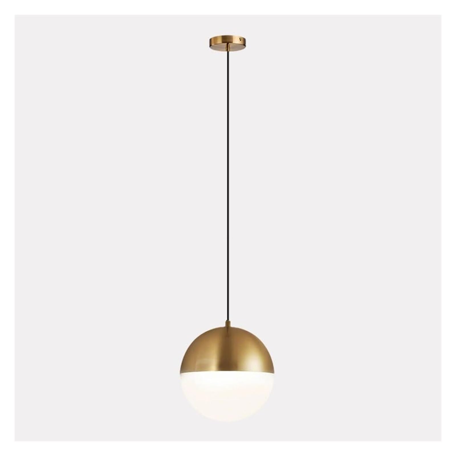 KHUKHU Nordic Style Metal Glass Chandelier, Creative Circular Pendant Lamp Lampshade, E26 Base Single Hanging Light, Embedded Ceiling Lamp, Restaurant Bar Decoration Light Fixtures(Gold,20cn)