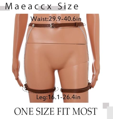 Maeaccx Cintos-liga de couro punk e perna, cintas de cintura, pernas, arreios de coxa, festa rave pa