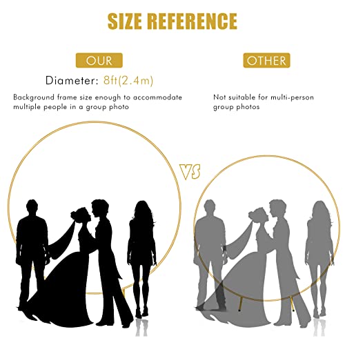 Yaseingoo 8Ft Round Balloon Arch Frame, Golden Circle Balloon Garland Arch Kit Backdrop Stand For Birthday Party, Graduation, Wedding And Bridal Shower Photo Background Decoration #TOP2