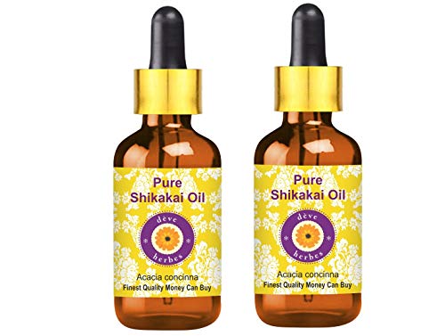 Huile de Shikakai Deve Herbes pure avec compte-gouttes pour soin cheveux lot de 2 x 100ml