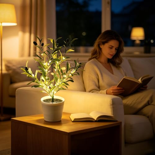 Image of Palm Tree Lamp Gifts for Women Faux Palm Tree Decor for Bedroom Coffee Shop