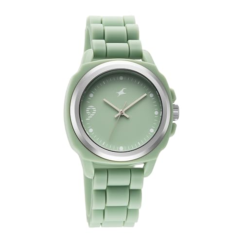 Image of Fastrack Tees Hype Bounce Quartz Light Green Round Dial Men's Watch | Water Resistance Watch | Watches for Men Analog - 38170PP02