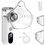 Joycabin Inhalationsgerät mit LED-Bildschirm, Inhalator Vernebler für Kinder und Erwachsene, Tragbarer Inhaliergerät mit Mundstück und Maske für Atemwegserkrankungen Wirksam, Einstellbarer Sprühnebel