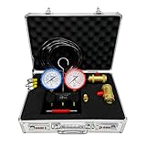 KTTOOL R744 AC Gauge Set, R744 High-Pressure CO₂ 3 Way A/C Manifold Gauges with Hoses Quick Couplers for Freon Charging Compatible with Mercedes-Benz Maybach, etc.