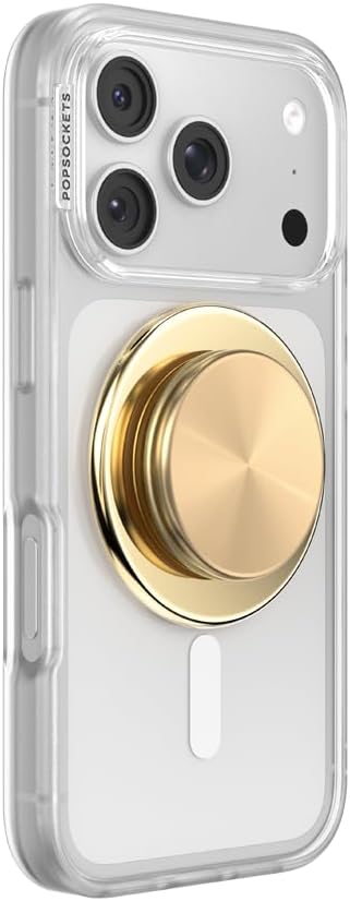 PopSockets Phone Grip for MagSafe, Magnetic Holder, Phone Stand, Spinner - Gold Radial Backspin