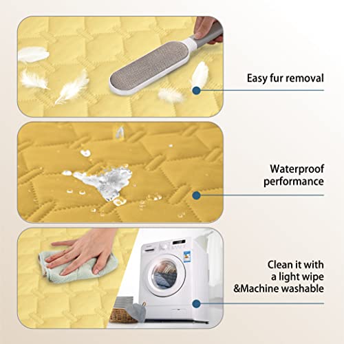 Image of gogobunny 100% Double Sided Waterproof Dog Blanket Soft Pet Bed Cover Reversible Protect Furniture Couch Sofa Car for Puppy Cat Kids (Dark Yellow /Light Yellow, 30x80 Inch (Pack of 1))