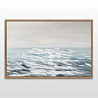 Framed Canvas Wall Art Abstract Ocean Seascape Canvas Prints Home Artwork Decoration for Living Room,Bedroom - 16x24 inches