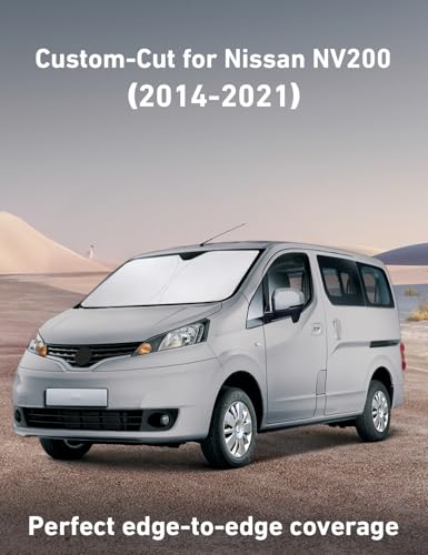 Image of EcoNour Windshield Sunshade Compatible for Nissan NV 200 2014-2019 2020 2021, Sun Visor for Front Windshield & Window Sun Shade Cover, UV Heat Blocker & Protector, Car Accessories