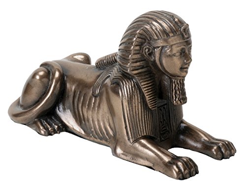 Estatua pequeña esfinge estilo egipcio de metal bronce miniatura 1
