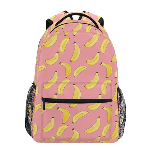 Hipster Funny Fruit Banana Backpack for School Boys Girls Adults Kids Bookbag Laptop Bag 15L