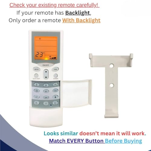 Image of Remote Control Compatible for Hitachi Split /Window Air Conditinoner Remote with Backlight and Ac Stand (68)