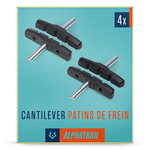Alphatrail Cantilever Patins de Frein 2 Paires 70mm I Puissance de freinage élevée I Patin de Frein Durable & 100% adapté pour Cantilever Frein de Shimano, Tektro, Avid, SRAM, XLC etc Cover