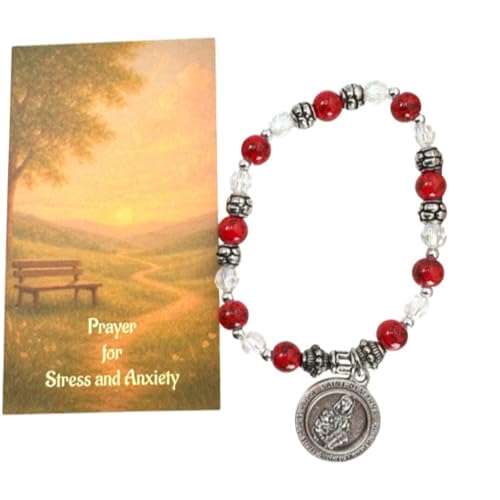 Westmon Works St Dymphna Bracelet Set with Prayer For Stress and Anxiety Holy Card3
