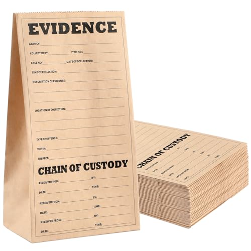 gisgfim 25Pcs Crime Scene Paper Evidence Bags 9.45 x 5