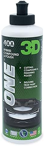 3D One Car Scratch & Swirl Remover Hybrid Rubbing Compound & Polish Buffing Compound for True Paint Correction 8oz Made in USA
