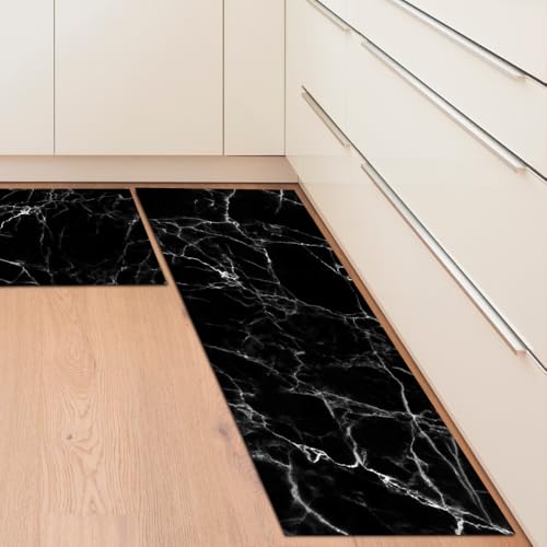 Winund Pack 2 Tapis de Cuisine antidérapant et Lavable : idéal Cuisine Devant evier – Vinyle PVC épaisseur de 2,2 mm, Dimensions 43x72 cm + 43x120 cm