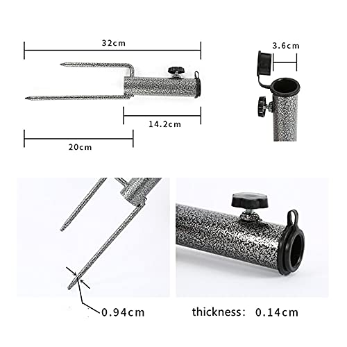 Aebor 2 Pieces Patio Umbrella Steel Anchor, Heavy Duty Beach Umbrella Stand, Ground Grass Screw Holder Stands with 2 Forks for Lawn, Patio, Outdoor, Garden, Beach, Fishing by Aebor - Used condition - Image 2