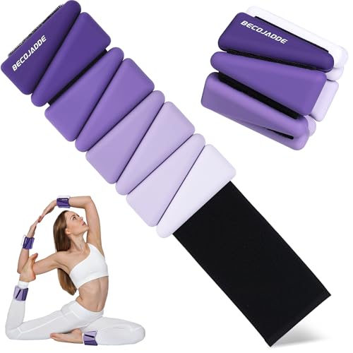 Image of BECOJADDE Ankle Weights for Women Wrist Weights Set of 2 (1 lb /2 lb Each) Adjustable Arm Leg Weight for Womens Men Suitable for Walking Swimming Running Pilates Yoga Gym
