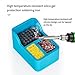 Universal 3 IN 1 Soldering Iron Tips Cleaning Box Soldering Iron Cleaner Soldering Tips Cleaning Tool Steel Brush Sponge Copper Wire 3 Clean Modes Welding Head Tin Slag Remove Cleaner Tool,Blue