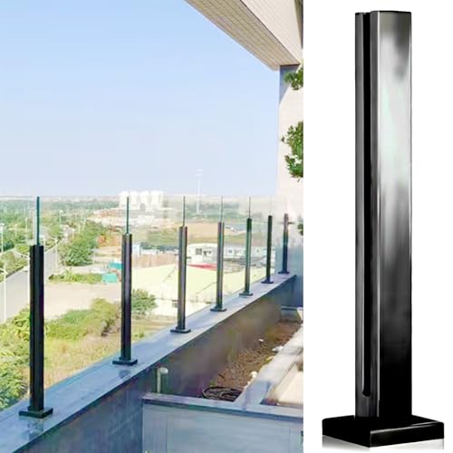 Poteau de garde-corps en verre résistant de 100 cm pour sécuriser l'escalier