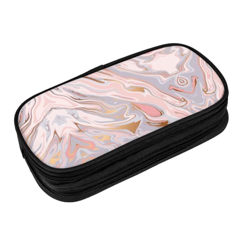 Image of Perinsto Liquid Marble Texture Pencil Case Big Capacity Multi Compartment Stationery Box Pencil Pouch Holder Desk Organizer For School Office Home