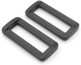 CRAFTMEMORE Plastic Rectangle Rings Bar Slide Loop for Bag Strap Webbing Heavy Duty Buckle Belt Keeper Purse Making 6pcs