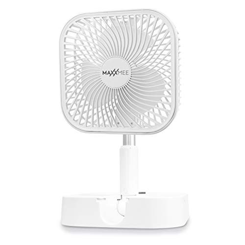 MAXXMEE Akku-Ventilator | klein und kompakt, ausziehbar zum Standventilator | Indoor und Outdoor...