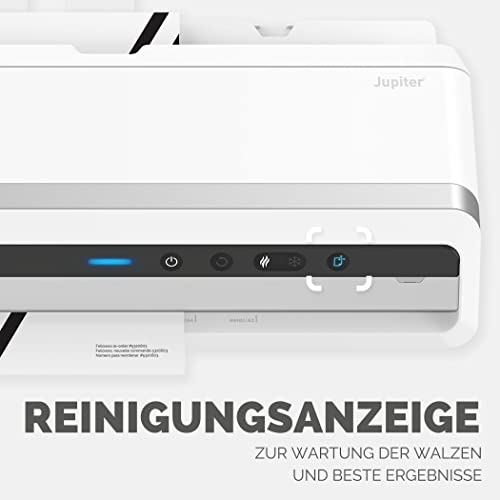 Fellowes Laminiergerät Jupiter A3 - vollautomatischer Büro-Laminator - nur 60 Sek. Aufwärmzeit - für Heißlaminierfolien bis 250mic - Anti-Stau-Funktion - inkl. Starterset für 10 Laminationen