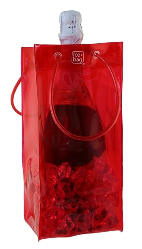The Original ICE Bag Collapsible Wine Cooler Bag (Translucent Red)