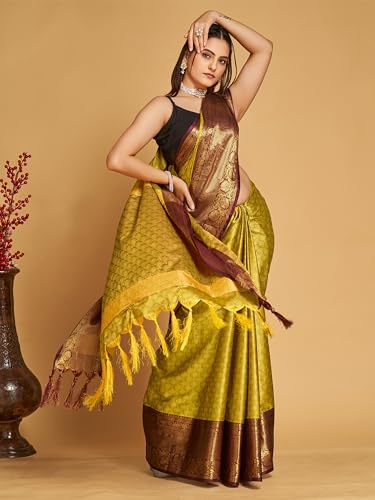 Image of Avantika Fashion Women's Woven Cotton Silk Art Silk Banarasi Saree With Blouse Piece