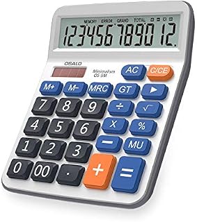 OSALO Calculator Large Buttons Large Display 12 Digit Big Desktop Office Calculator (OS-5M)