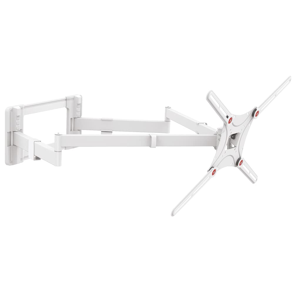Barkan 40" Long White TV Wall Mount, 13 80 inch Dual Arm Full Motion