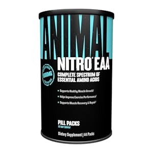 Animal Nitro EAA – Post-Workout Recovery and Repair, Supports Lean Muscle Growth, Complete Spectrum of Essential Amino Acids & BCAA Supplement for Men and Women, 44 Packs