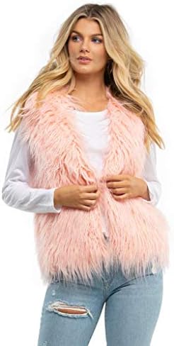 pink furry vest