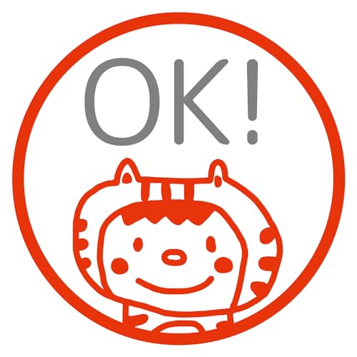 ブラザー お名前スタンプ インク 朱色 みました 浸透印 見ました ハンコ 10ミリ yaf999 (yaf99-7/ねこ)