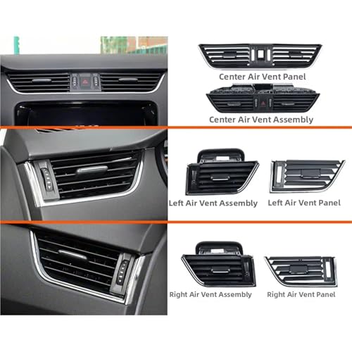 Grille ventilation Skoda Octavia couvercle panneau sortie aération climatisation centrale LHD - 4