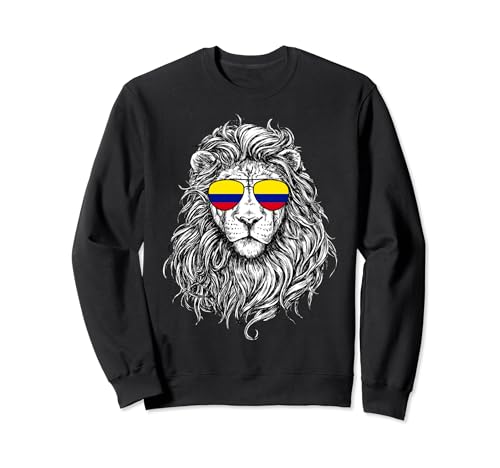 Gafas de sol de león con bandera de Colombia, regalos de Colombia Love Colombia Sudadera