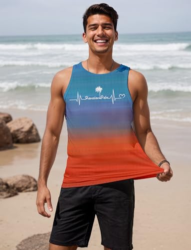 Mens Beach Tank Tops Summer Vacation Muscle Top Hawaiian Graphic Sleeveless Shirts for Beach Workout2